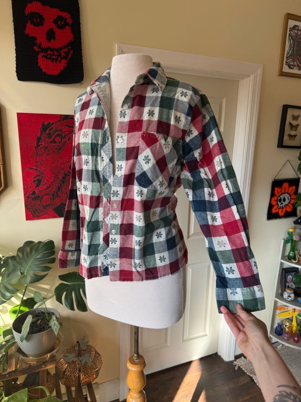 80’s Vintage American Sweetheart Plaid Button-Up Shirt Jacket